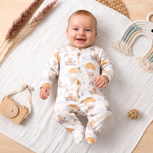 ABN-5506 Pijama enterizo para bebé Nini Sky Journey 100% algodón orgánico para bebés