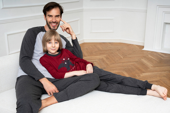 Morten Pijama de niño Moda Italiana burdeos/c.melange