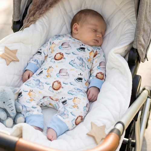 ABN-5609 Pijama para bebé Little Dreamers Nini de algodón orgánico - 100% de seguridad, cierres sin níquel, producción polaca