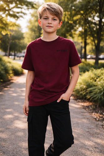 Camiseta niño Six Seven Bambarillo – cómoda y perfecta para diario claret