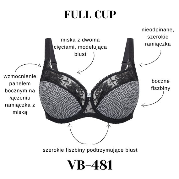 Sujetador Semi Soft VB-355 Vena K15 Gran Talla Bordado Ricamificio, nude