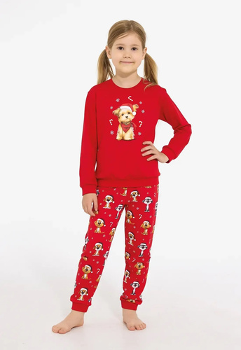 Cornette Dog 2 Christmas 594/206 Pijama Navideña para Niña 100% Algodón