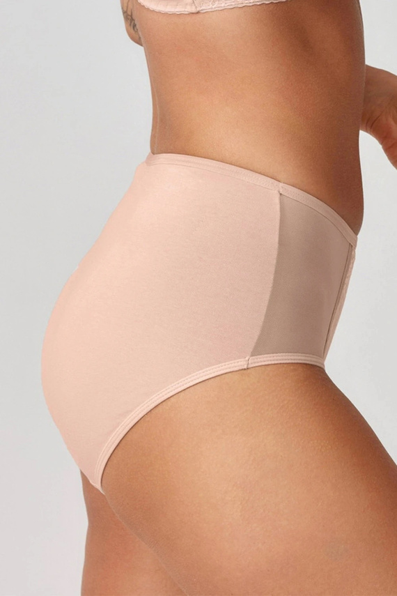 Braguitas beige para mujer Azal Blanka de algodón con encaje, de corte cerrado