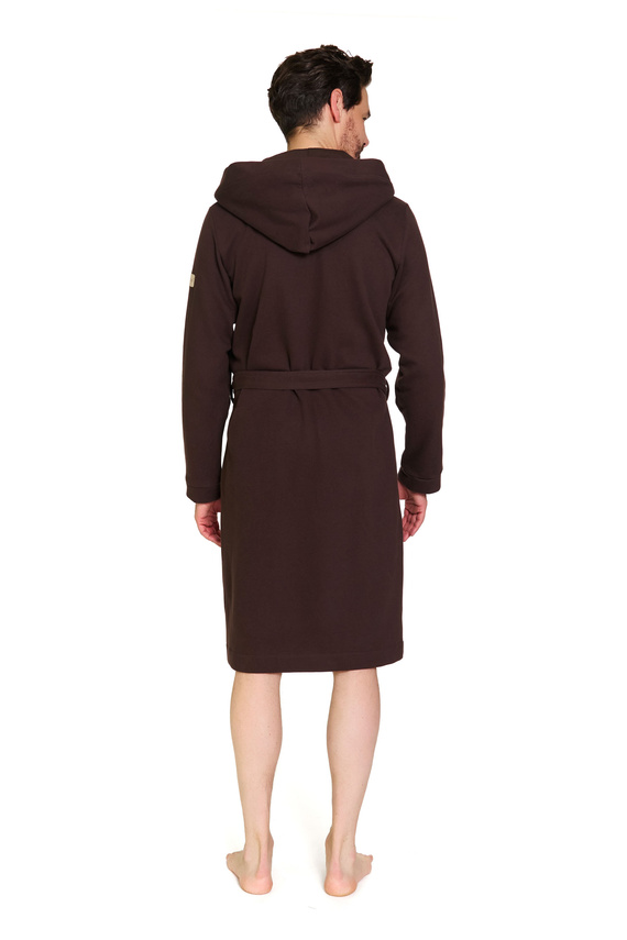 Doctor Nap 7332 - Bata de hombre de algodón con capucha | 100% algodón, pulido - brownie