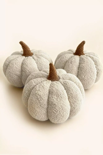 Almohada decorativa boucle calabaza Spod Igły i Nitki - beige, decoración de otoño y Halloween