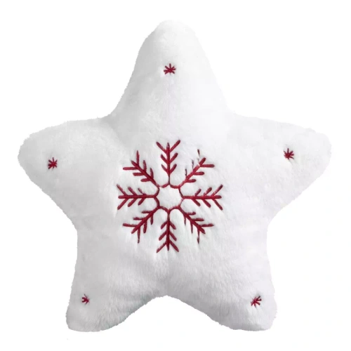 Eurofirany 366 cojín navideño estrella blanco 36x36 terciopelo con bordado