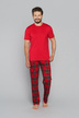 Narvik Pijama de manga corta para hombre rojo