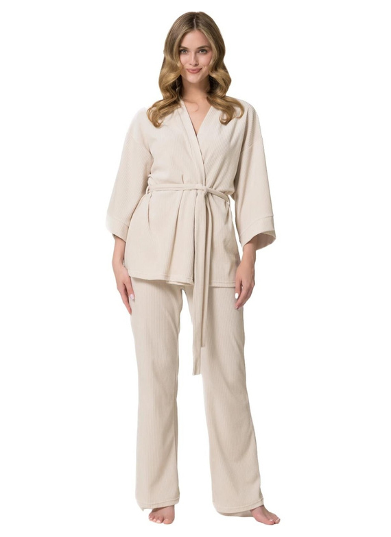 Leveza Darlin 1816 Pijama de mujer de terciopelo 3/4 Conjunto Homewear Sahara