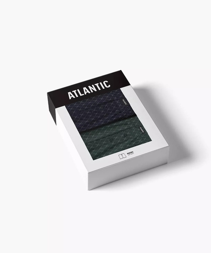 Calzoncillos bóxer para hombre Atlantic 2MBX-077 algodón verde marino - corte holgado, 2 unidades