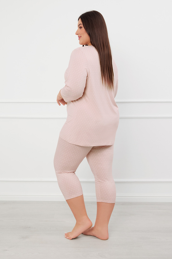 Puntini Pijama 3/4 Mujer Moda Italiana - rosa empolvado