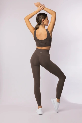 Leggings de mujer SPAIO Flex Innergy 2.0 chocolate sin costuras, soporte de recuperación