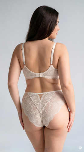 Unikat Zelia Full Cup Sujetador Aros Beige Liso con Encaje