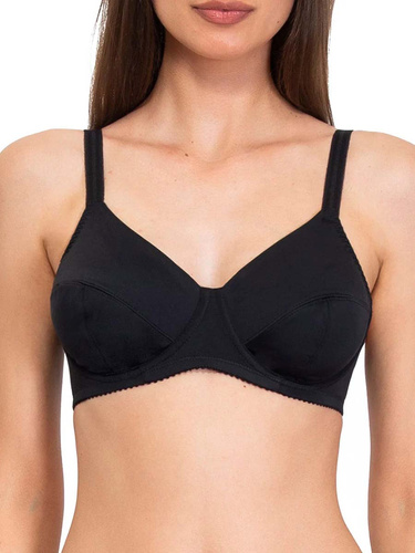 Donna 1962 Sujetador suave de microfibra con aros, algodón, negro
