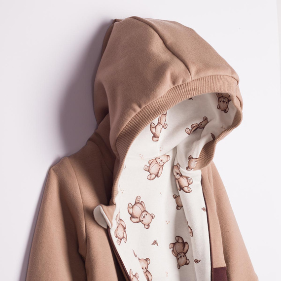 227272 Nicol BENEK Pijama enterizo con forro ositos + botitas primeros pasos marrón