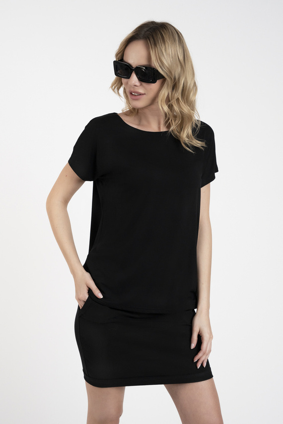 Ksenia Blusa de manga corta Moda Italiana - negro