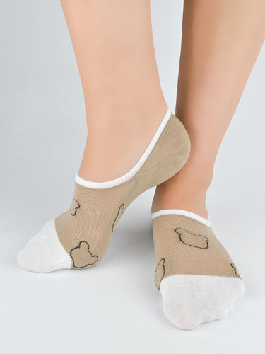Calcetines invisibles mujer Noviti ST092 – algodón con silicona en talón beige A