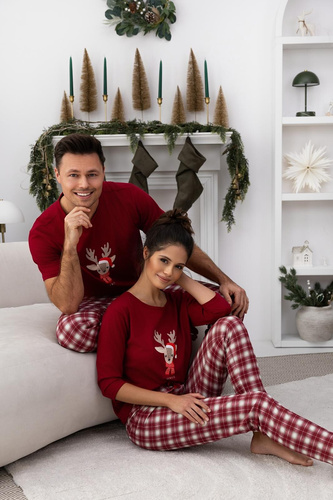 Pijama Jack Sensis - pijama de hombre de algodón con camisa y pantalón de cuadros escoceses