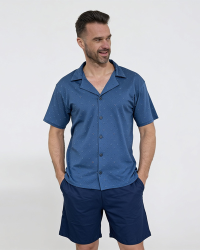 Pijama hombre Cornette 2000/01 100% algodón manga corta con cuello