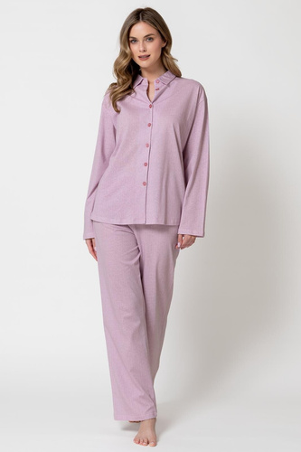 Pijama de mujer Odessa 1821 Leveza rosa 100% algodón con botones