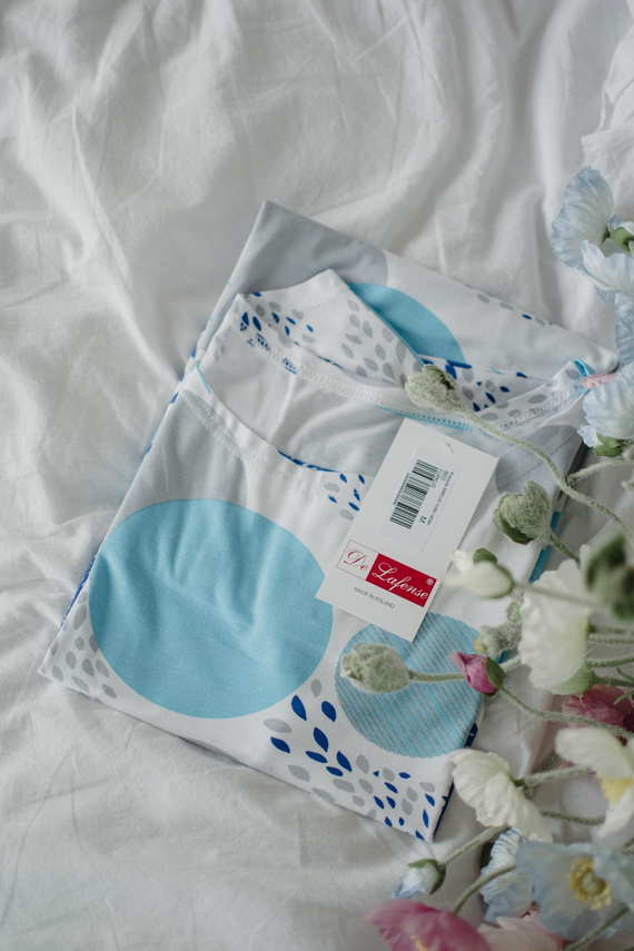 860 Camisón Amelia De Lafense - manga corta, viscosa suave - turquesa