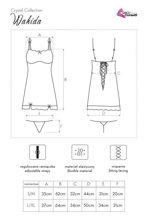 Wahida LC 90189 Conjunto, chemise y tanga LivCo Corsetti Fashion