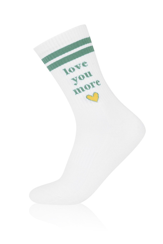 Calcetines largos Italian Fashion S199D Love You More de media felpa blancos