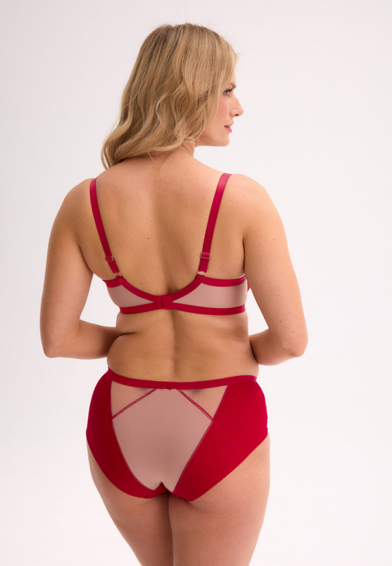 BS 1273 Aina Sujetador semi suave rojo - encaje, malla, aros