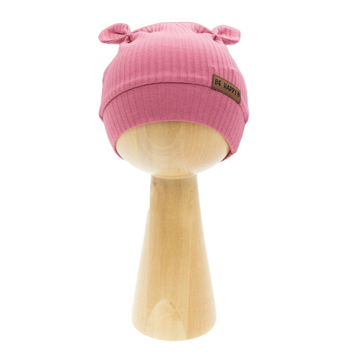 216054 Gorra Lala Nicol - algodón acanalado con elastano, orejas y parche Be happy