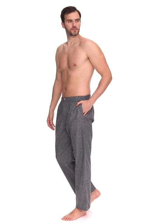 2535 Zeus L&L pantalones de pijama de los hombres - algodón, melange, con bolsillos