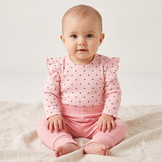 Body para bebé Nicol Tosia 225097 100% algodón rosa con volantes