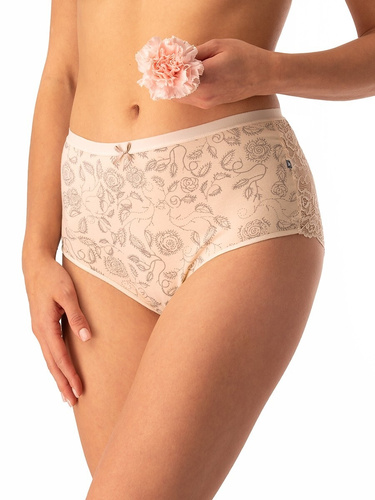 Braga de algodón para mujer Key LPF 590 beige - 2 unidades en una caja, espalda con cordón