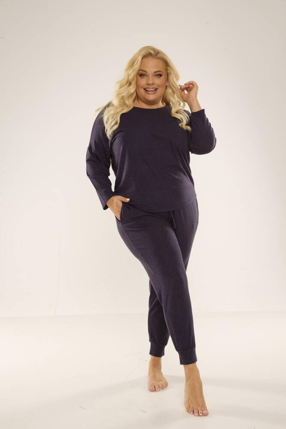 347 Paula Plus Size Pijama de Mujer De Lafense - azul marino