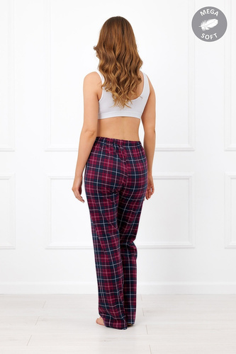 Italian Fashion Alana Pantalones largos de mujer de algodón Mega Soft a cuadros