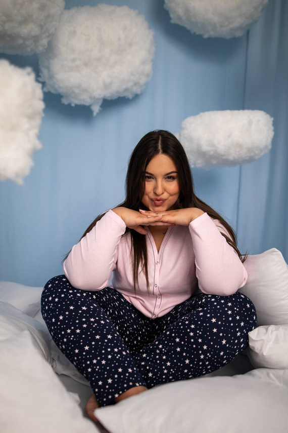 Libra Pijama de mujer manga larga y pantalón Moda Italiana - rosa/estampado