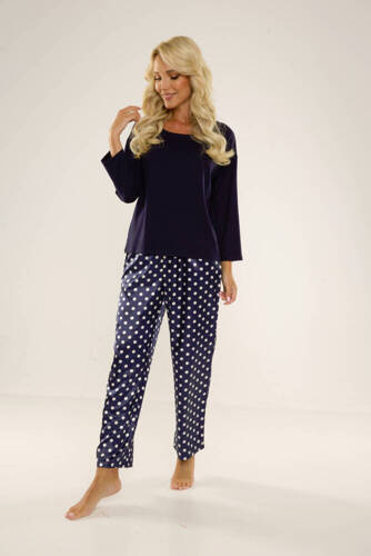 731 Magnolia Pijama de señora De Lafense - azul marino