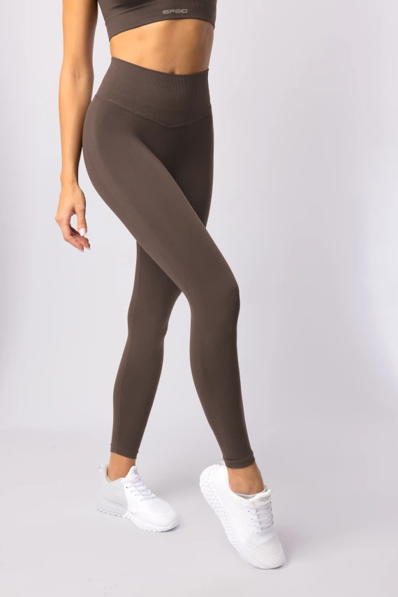 Leggings de mujer SPAIO Flex Innergy 2.0 chocolate sin costuras, soporte de recuperación