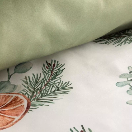 Ropa de cama navideña Orange Eurofirany blanca de microfibra con cremallera
