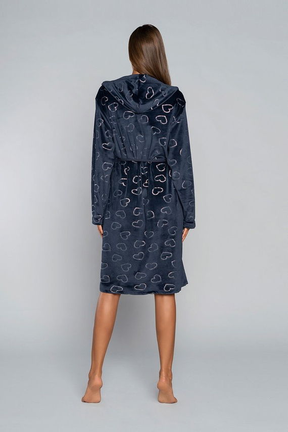 Elixir Albornoz de señora con bolsillos Moda Italiana - rojo/estampado