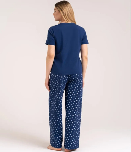 Moraj PDD4300-025 Pijama de mujer azul marino 95% algodón navideña