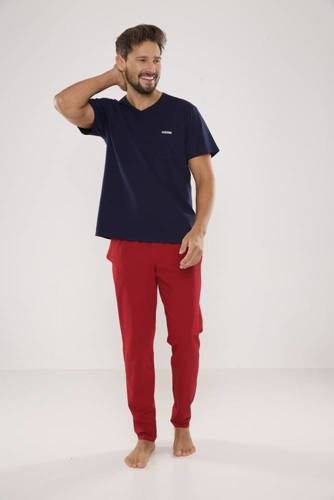 624 Kevin Forex Pijama de hombre - azul marino-bordeos