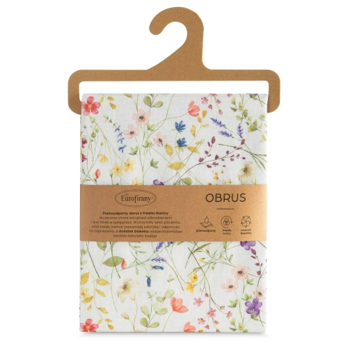 Mantel ANNA Eurofirany antimanchas blanco-lila flores