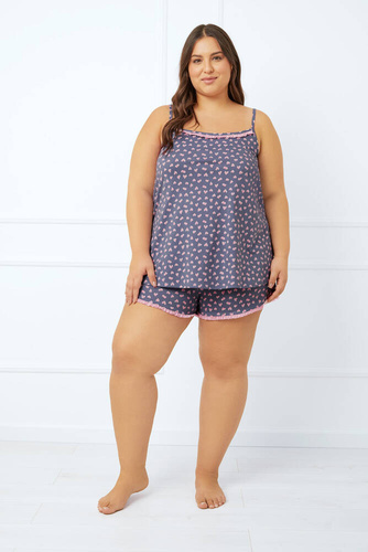 Pijama de tirantes estrechos Tiana Ladies, short Moda Italiana - estampado