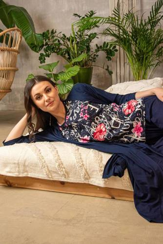676 Soled Pijama de señora Forex - azul marino