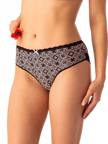 Braga de algodón para mujer Key LPC 731 negro beige - lote de 2 unidades en caja, corte cómodo