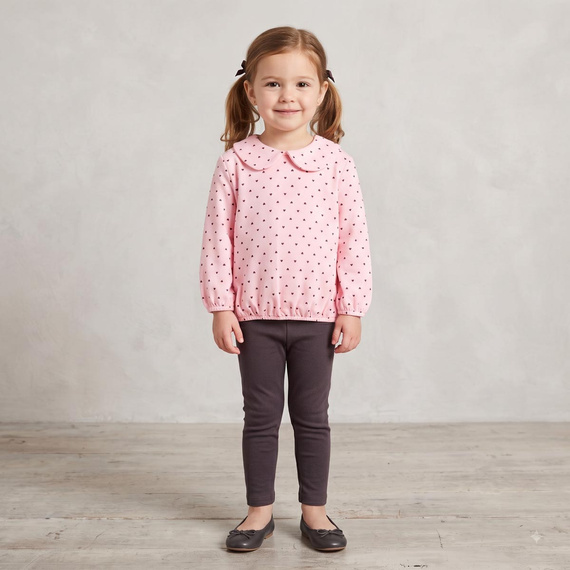 Blusa para niña Nicol Tosia 225138 Algodón Rosa con corazones y bola