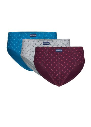 Henderson 1446 K717 Slips para Hombre 3-Pack 100% Algodón Suaves Estampados