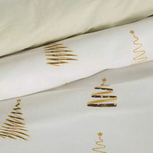 Guirnalda de Navidad ropa de cama Eurofirany blanco/oro - algodón ranforce, reversible
