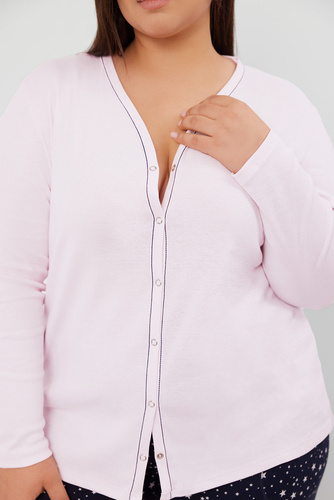 Libra Pijama de mujer manga larga y pantalón Moda Italiana - rosa/estampado