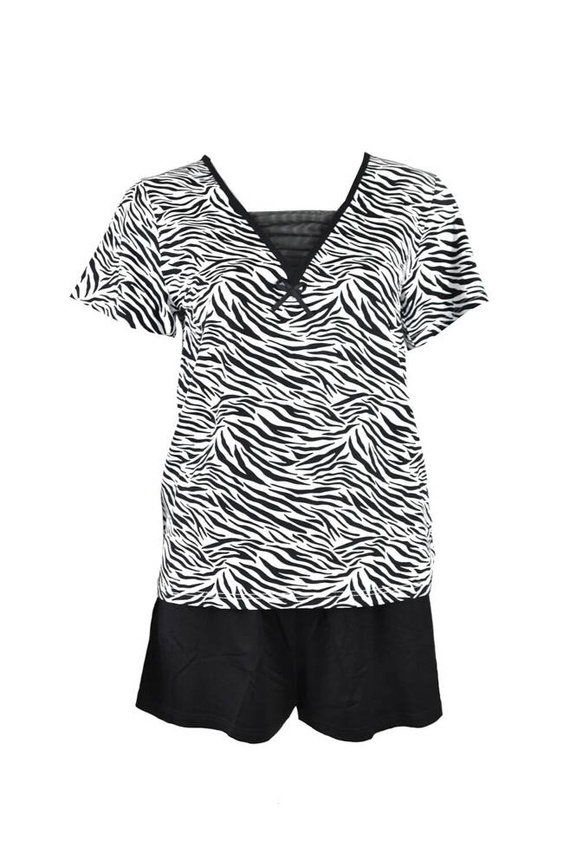 747 Savannah Pijama de señora De Lafense - blanco-negro