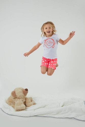 Raba Pijama de niña Italian Fashion - blanco/estampado frambuesa